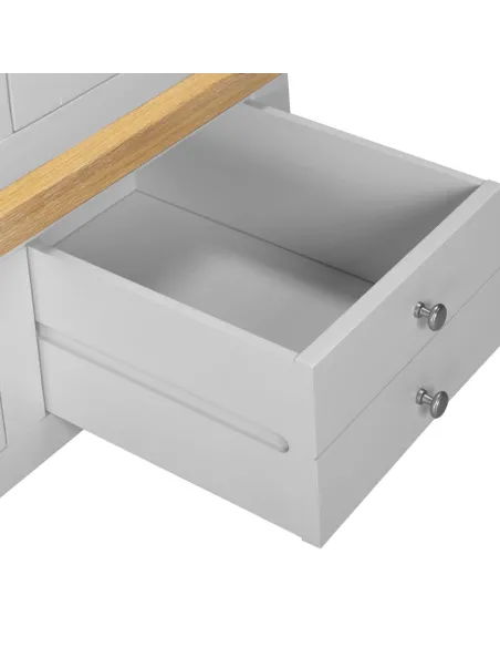 Windsor 3 Door 2 Drawer Wardrobe - Pebble Grey/Oak