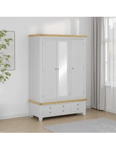 Windsor 3 Door 2 Drawer Wardrobe - Pebble Grey/Oak