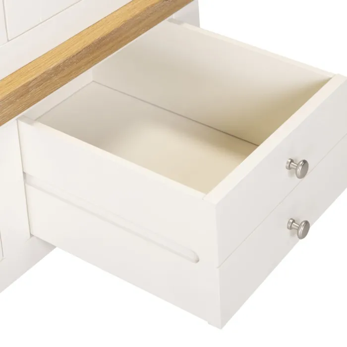 Windsor 3 Door 2 Drawer Wardrobe - Ivory/Oak