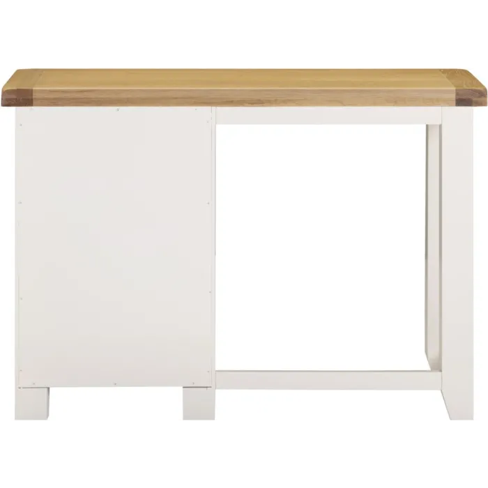Windsor 3 Drawer Dressing Table And Mirror - Ivory/Oak