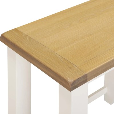 Windsor 3 Drawer Dressing Table And Mirror - Ivory/Oak