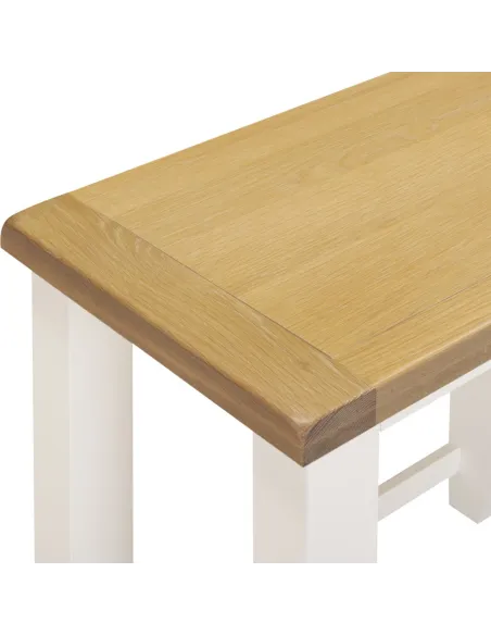 Windsor 3 Drawer Dressing Table And Mirror - Ivory/Oak