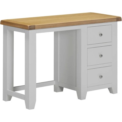 Windsor 3 Drawer Dressing Table And Mirror - Pebble Grey/Oak