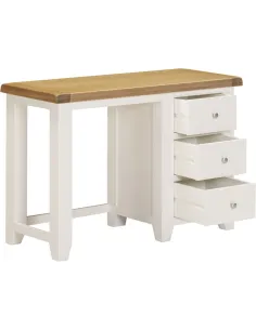 Windsor 3 Drawer Dressing Table - Ivory/Oak 2
