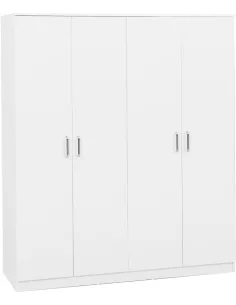Dakota 4 Door Wardrobe - White
