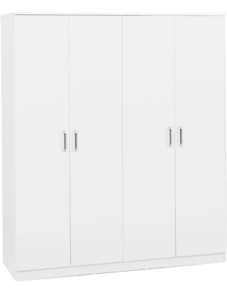 Dakota 4 Door Wardrobe - White
