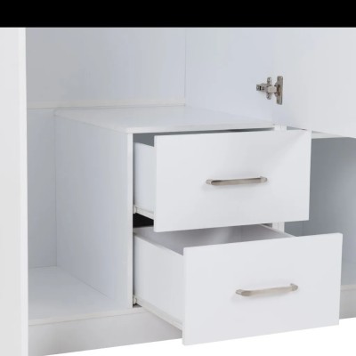 Dakota 3 Door 2 Drawer Mirrored Wardrobe - White