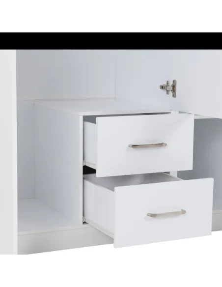 Dakota 3 Door 2 Drawer Mirrored Wardrobe - White