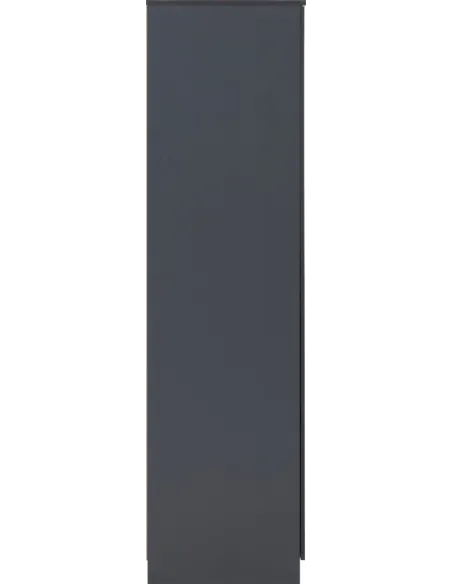 Dakota 3 Door 2 Drawer Mirrored Wardrobe - Dark Grey