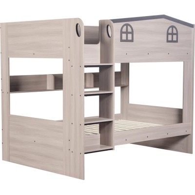 Hector Small Double Bunk Bed - Ash Grey