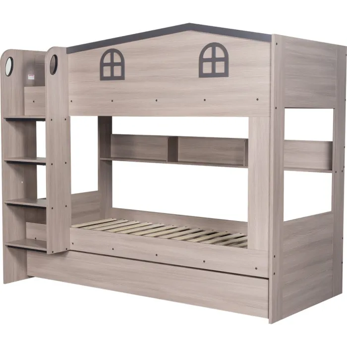 Hector Bunk Bed & Trundle Set - Ash Grey
