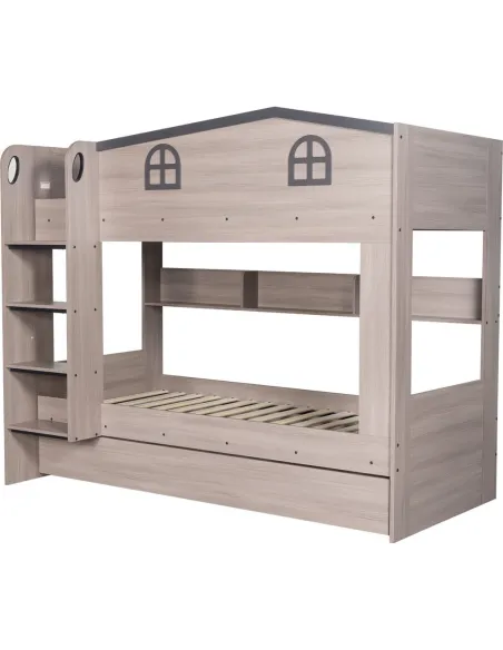 Hector Bunk Bed & Trundle Set - Ash Grey