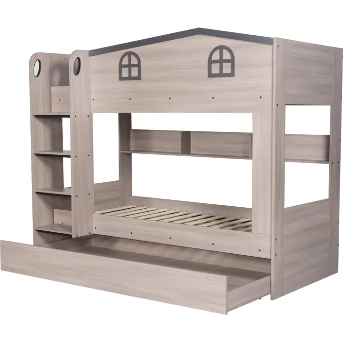 Hector Bunk Bed & Trundle Set - Ash Grey