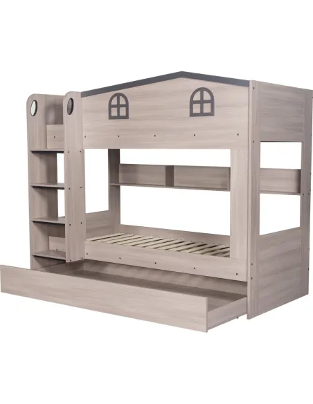 Hector Bunk Bed & Trundle Set - Ash Grey