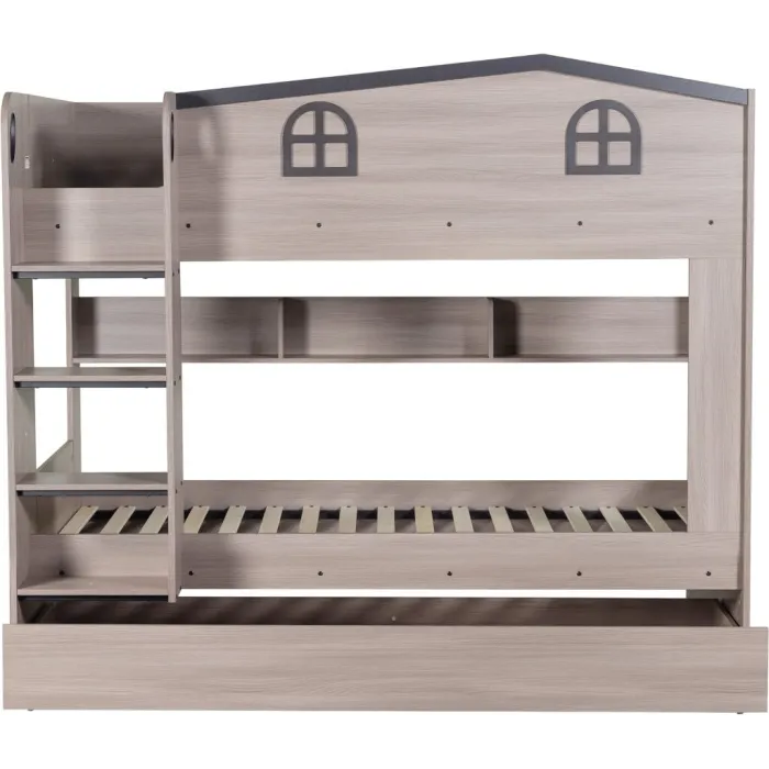 Hector Bunk Bed & Trundle Set - Ash Grey