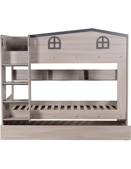 Hector Bunk Bed & Trundle Set - Ash Grey