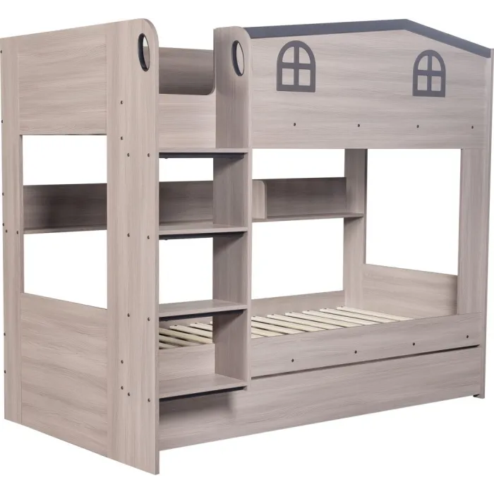 Hector Bunk Bed & Trundle Set - Ash Grey