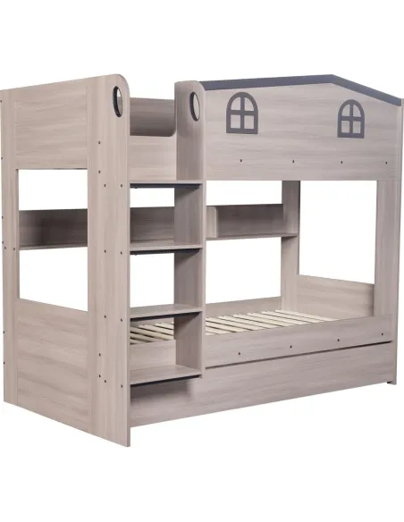Hector Bunk Bed & Trundle Set - Ash Grey