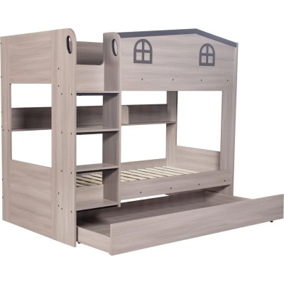 Hector Bunk Bed & Trundle Set - Ash Grey