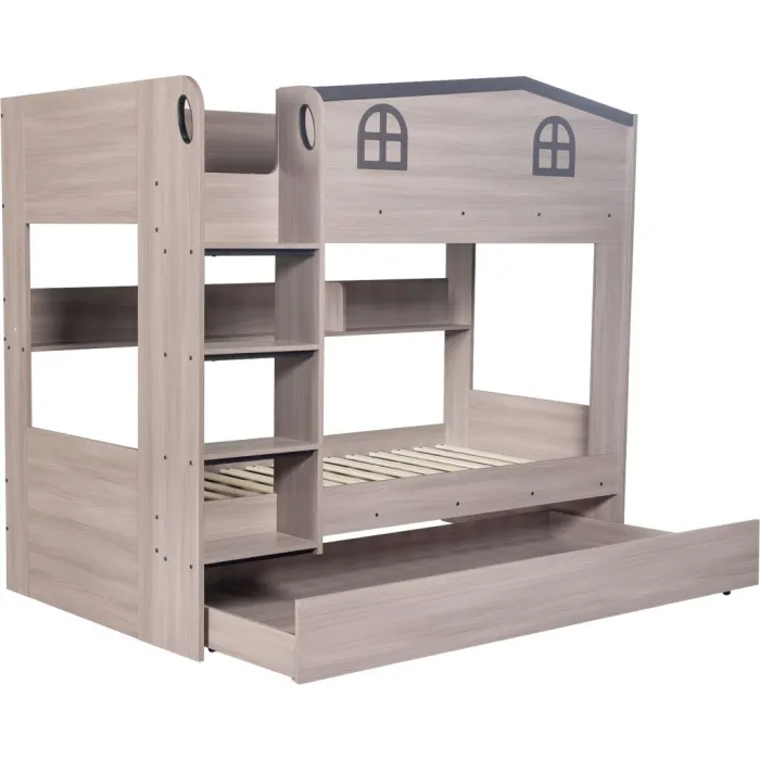 Hector Bunk Bed & Trundle Set - Ash Grey