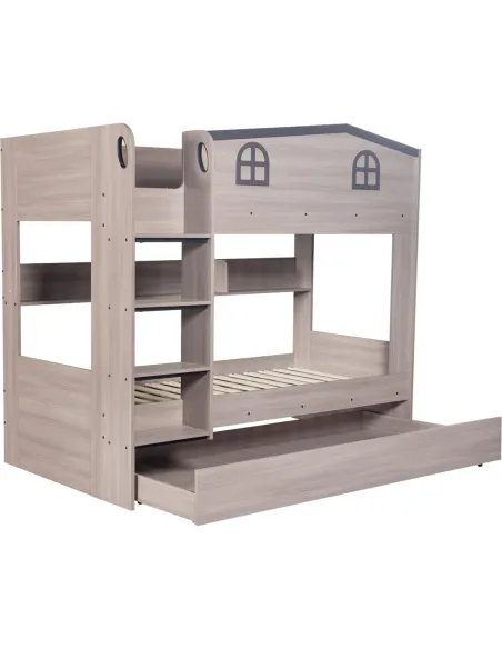 Hector Bunk Bed & Trundle Set - Ash Grey