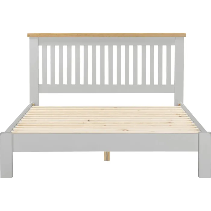 Windsor 5ft Low End Bedframe - Pebble Grey/Oak