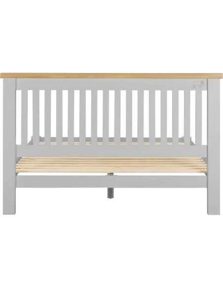 Windsor 5ft Low End Bedframe - Pebble Grey/Oak