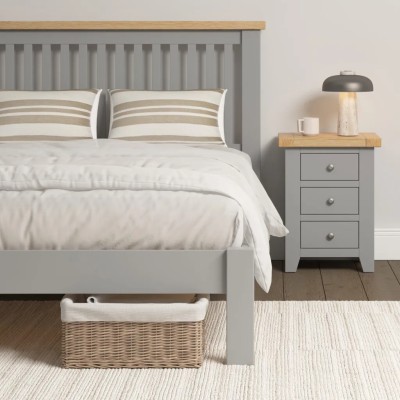 Windsor 5ft Low End Bedframe - Pebble Grey/Oak
