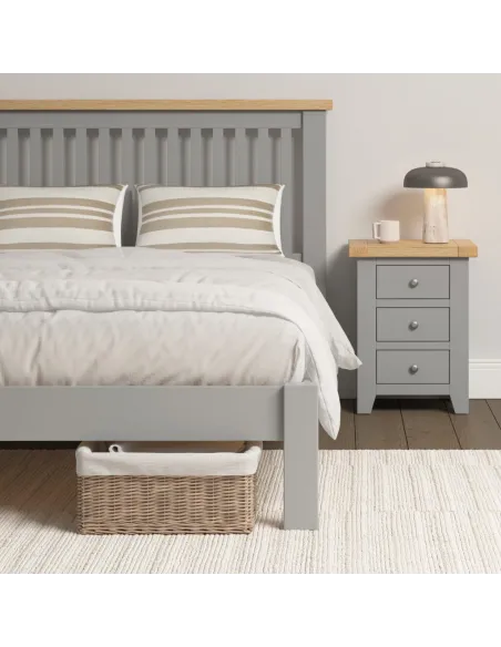 Windsor 5ft Low End Bedframe - Pebble Grey/Oak