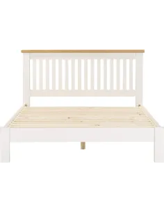 Windsor 5ft Low End Bedframe - Ivory/Oak 2