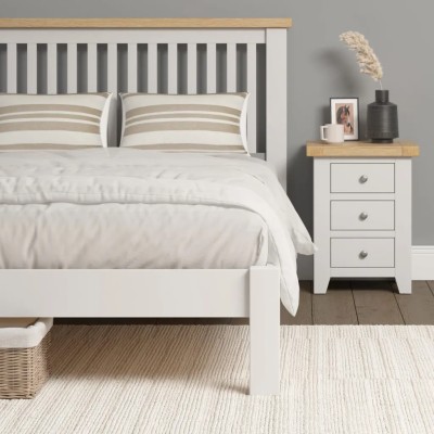 Windsor 5ft Low End Bedframe - Ivory/Oak