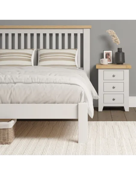 Windsor 5ft Low End Bedframe - Ivory/Oak