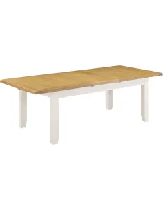 Windsor Large Extending Dining Table - Ivory/Oak