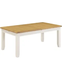 Windsor Large Extending Dining Table - Ivory/Oak 2