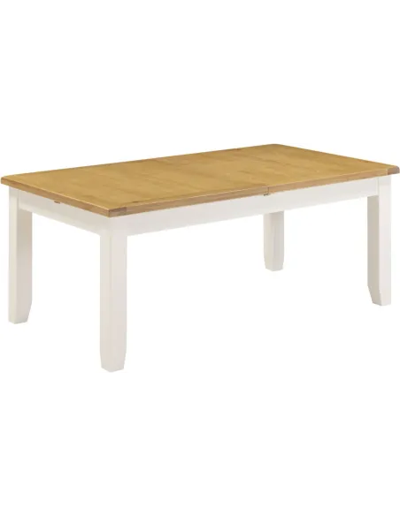 Windsor Large Extending Dining Table - Ivory/Oak