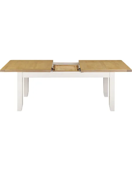 Windsor Large Extending Dining Table - Ivory/Oak