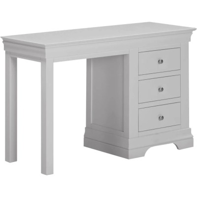 Bordeaux 3 Drawer Dressing Table Set - Pebble Grey/Oak Fabric