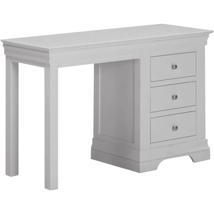 Bordeaux 3 Drawer Dressing Table Set - Pebble Grey/Oak Fabric