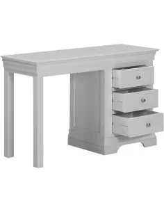 Bordeaux 3 Drawer Dressing Table Set - Pebble Grey/Oak Fabric 2