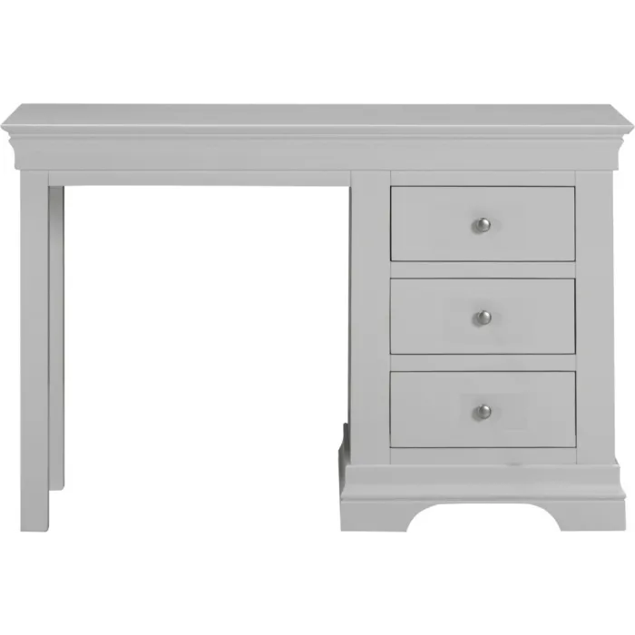 Bordeaux 3 Drawer Dressing Table Set - Pebble Grey/Oak Fabric