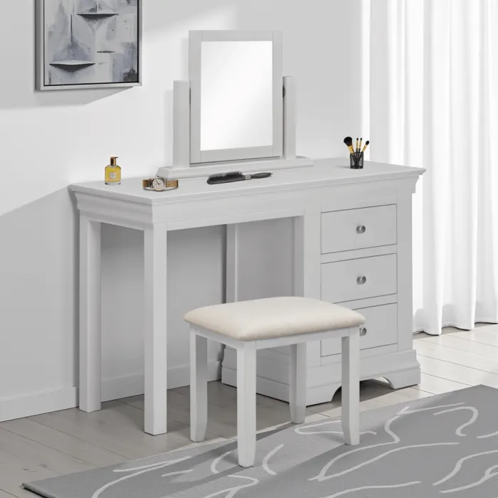 Bordeaux Dressing Table Stool - Pebble Grey