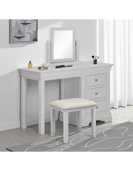 Bordeaux 3 Drawer Dressing Table - Pebble Grey