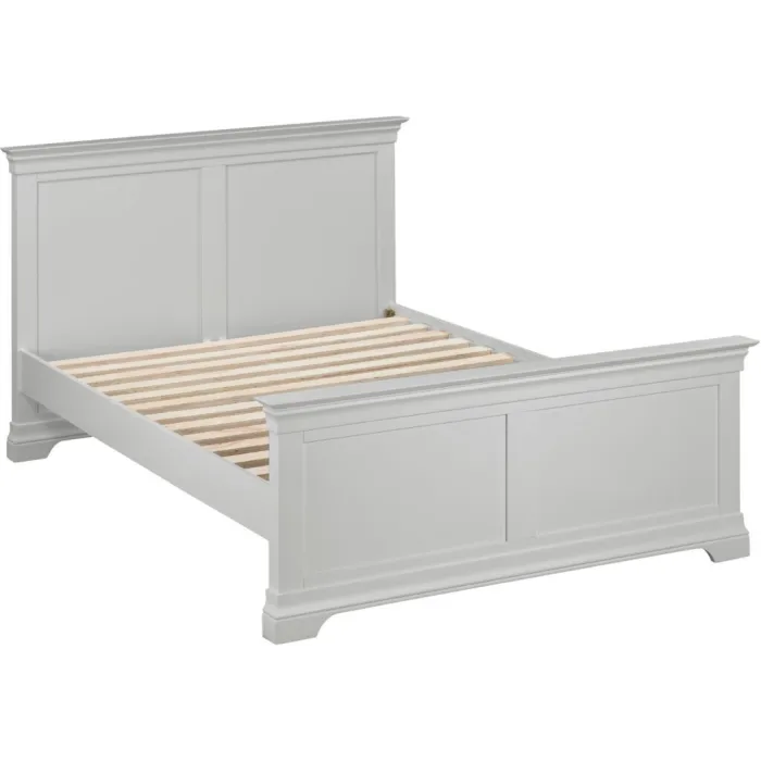 Bordeaux 4ft6 High Foot End Bedframe - Pebble Grey