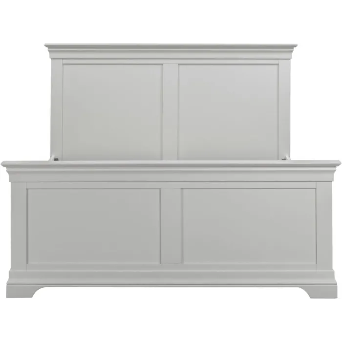 Bordeaux 4ft6 High Foot End Bedframe - Pebble Grey