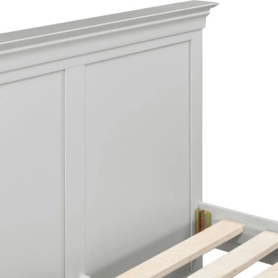 Bordeaux 4ft6 High Foot End Bedframe - Pebble Grey