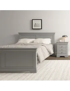 Bordeaux 4ft6 High Foot End Bedframe - Pebble Grey