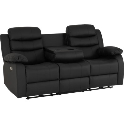 Roma 3+2 Electric Recliner Sofa Suite - Black PU