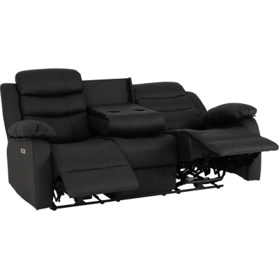 Roma 3+2 Electric Recliner Sofa Suite - Black PU