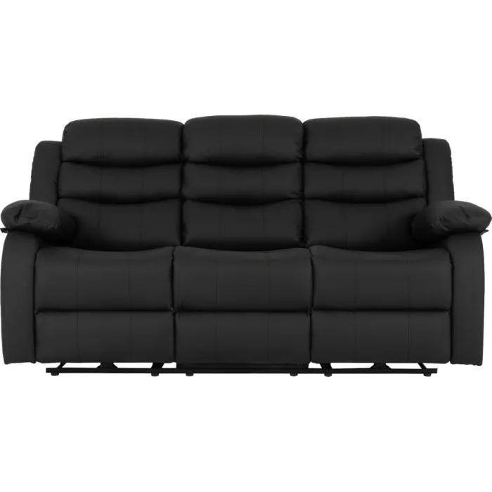 Roma 3+2 Electric Recliner Sofa Suite - Black PU