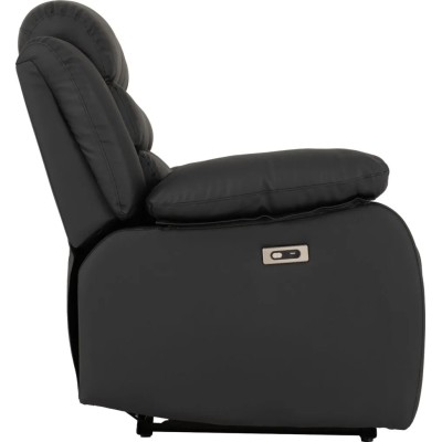 Roma 3+2 Electric Recliner Sofa Suite - Black PU